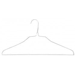 White Shirt Hangers.Premium metal shirt hangers. 1.8mm thick. Powder coated white 18''
Box of 500

White Shirt Hangers (1.8mm) (Metal)
