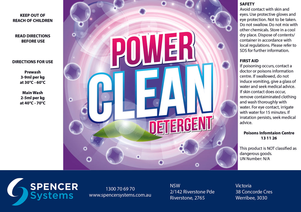 Power Clean liquid laundry detergent - 20 litre drum